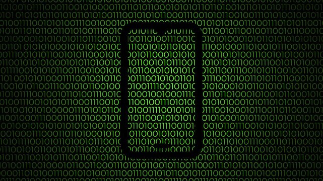 Digital smartphone design with binary numbers in green