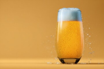 Refreshing craft beer served in a glass with bright bubbles on a warm afternoon at a local brewery