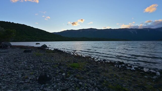 See, Berglandschaft, D&auml;mmerung, Sommer, Lake Rotoiti, Saint Arnaud, Tasman Region, S&uuml;dinsel, Neuseeland, Ozeanien