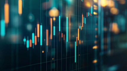 Analyze market trends with stunning candlestick chart financial data visualization backdrop