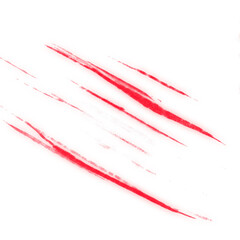 Graphic Red Scratch Marks Illustration Isolated on Transparent Background