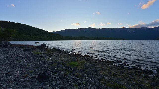 See, Berglandschaft, D&auml;mmerung, Sommer, Lake Rotoiti, Saint Arnaud, Tasman Region, S&uuml;dinsel, Neuseeland, Ozeanien
