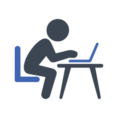 Working At Desk Icon