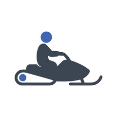 Person riding a snowmobile icon