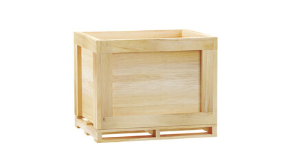 open wooden crate box empty storage for shipping 3D rendering