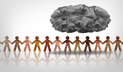 Group Depression as a part of a community of people that are depressed as a dark cloud over a portion of society as a mental health issue or social crisis as negative sentiment.