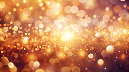 Golden bokeh lights abstract background with warm glow