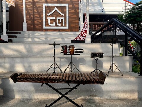 Atmosphere of the "Teras Malioboro Yogyakarta" which was relocated on Jalan Ketandan, Malioboro on August 7, 2025 in Yogyakarta, Indonesia