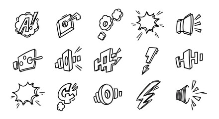Comic sound effects vector illustration pack for graphic design and creative projects use and design needs