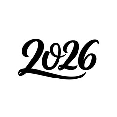 Year 2026 vector calligraphy design for new year celebration and future event planning graphic element