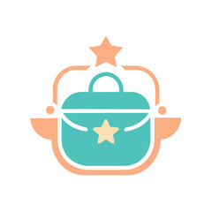 Clean baby brand logo with baby bag and star icons (1)