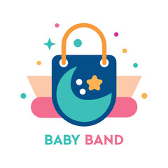 Minimal round logo featuring diaper bag and pacific.