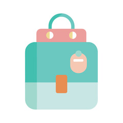 Travel baby bag vector design simple soft colors.