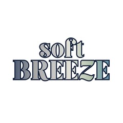 Soft Breeze modern lettering isolated on white background. Theme Wind element.
