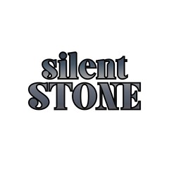 Silent Stone modern lettering isolated on white background. Theme Stone element.