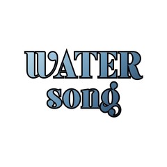 Water Song modern lettering isolated on white background. Theme River view.