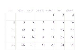 2026 Wall Calendar Cream Purple Aesthetic Floral Watercolor Illustration Year 2026 Wall Calendar