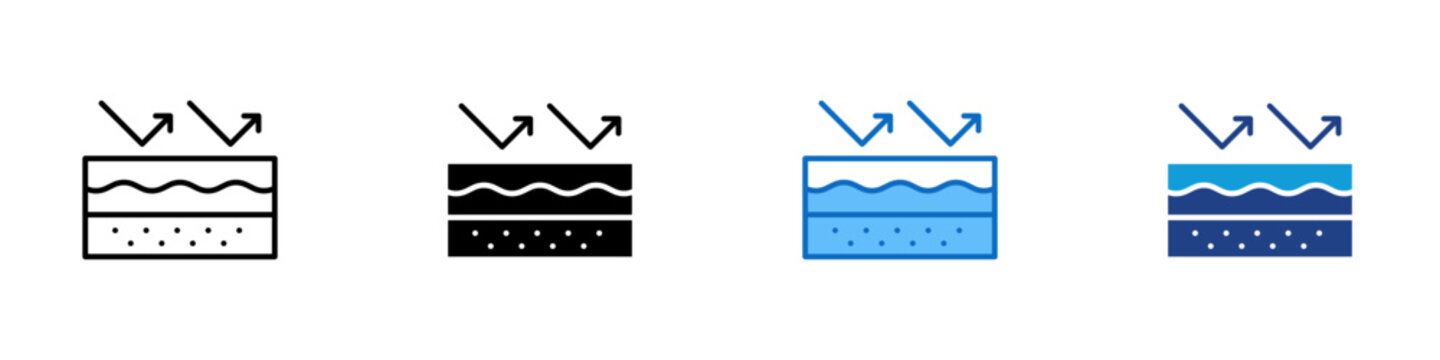 Skin Barrier Multiple Style Icon Design Vector - protected skin surface showing resistance against external elements