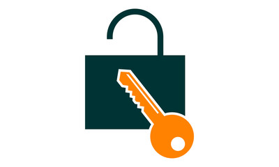 padlock key logo design