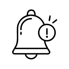 Obraz premium Notification Alert Bell Icon – Warning Reminder, Message Alert, App Notification Symbol