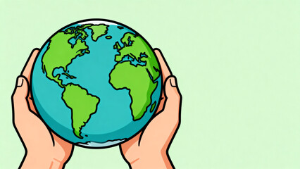 Hands holding globe