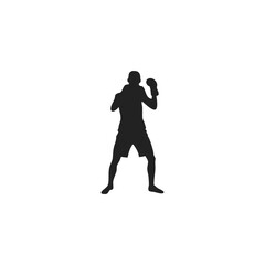 Silhouette of a boxing athlete