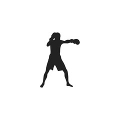 Silhouette of a boxing athlete