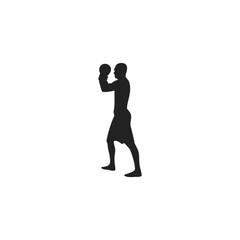 Silhouette of a boxing athlete