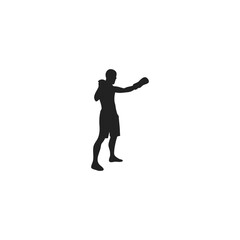 Silhouette of a boxing athlete