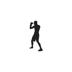 Silhouette of a boxing athlete