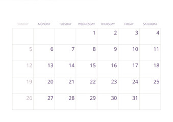 2026 Wall Calendar Cream Purple Aesthetic Floral Watercolor Illustration Year 2026 Wall Calendar