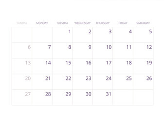 2026 Wall Calendar Cream Purple Aesthetic Floral Watercolor Illustration Year 2026 Wall Calendar