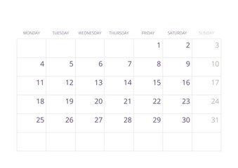 2026 Wall Calendar Cream Purple Aesthetic Floral Watercolor Illustration Year 2026 Wall Calendar