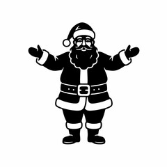 Santa Claus vector silhouette with white background