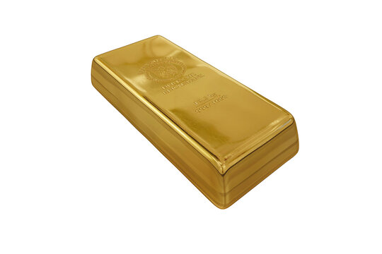 un lingot d'or sur fond transparent.