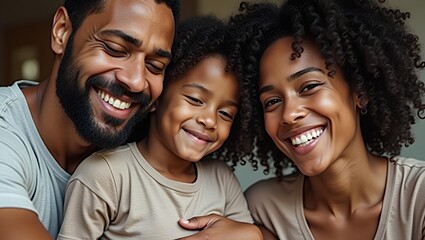 Genuine candid family bonding moment with warm lighting and joyful emotions in cinematic style.