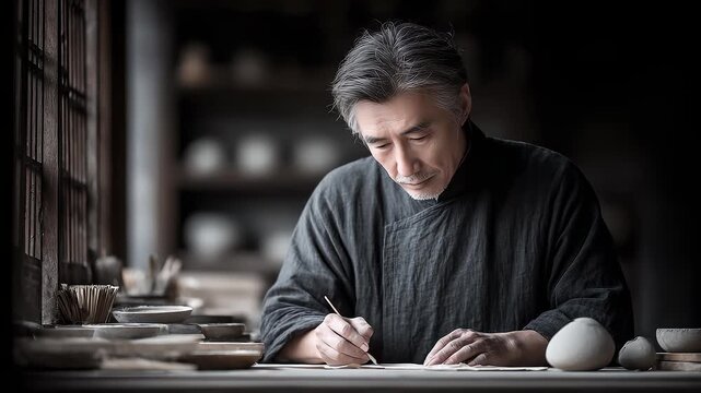 Tang Dynasty Craftsman Hand-Painting Porcelain Patterns Inheriting Thousands of Years of Cultural Heritage