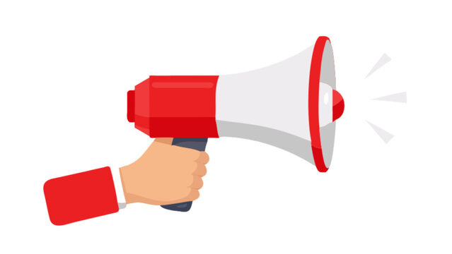 Megaphone announcement vector illustration for marketing promotion communication and voice broadcasting 100char