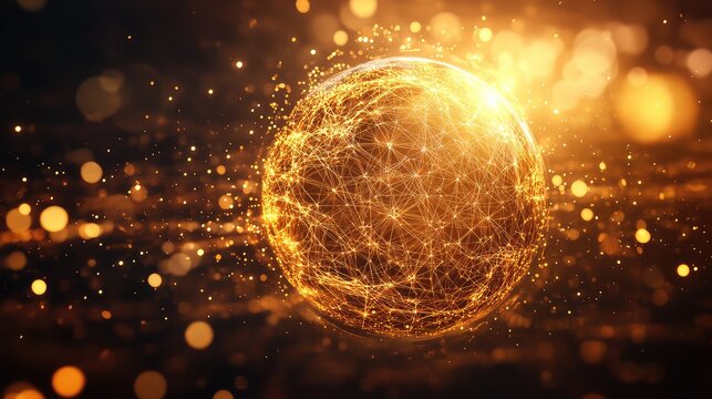 Digital network globe connecting global data and technology - Powered by Adobe