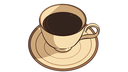 Obraz premium coffee cup PNG, coffee illustration PNG, vintage coffee cup PNG