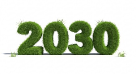 Green future two thousand thirty grass numbers eco friendly year concept