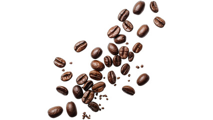 Obraz premium falling coffee beans, coffee PNG transparent