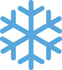 Blue Snowflake Vector Icon - Winter, Cold, Frost and Christmas Weather Symbol