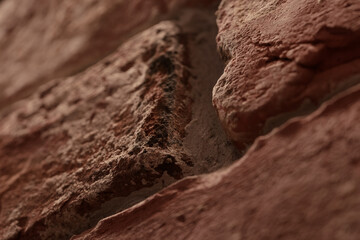 Fototapeta premium Detail shot of brick wall made from old bricks as a interior design