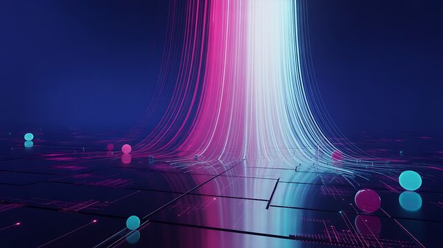 Abstract Digital Flow of Light and Spheres