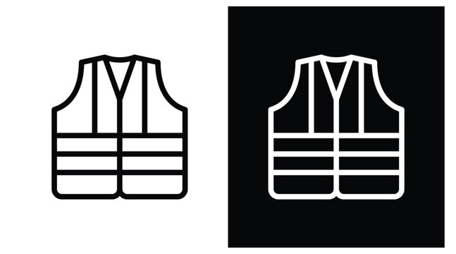 vest Two-tone version in black and white background
