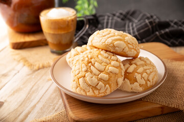 Conchas bread. Mexican sweet bread roll with seashell-like appearance, Usually eaten with coffee or...