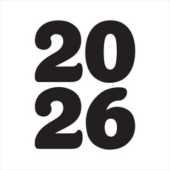 2026 Typography with Fireworks – New Year Celebration Vector Design