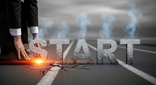 Ready to launch innovative project now with passion and energy, a new beginning awaits, go for it and accelerate to success in future endeavors