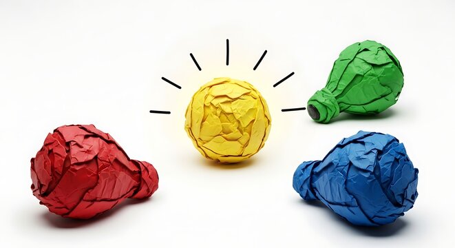 Brilliant yellow idea illuminating new concepts and solutions, inspiring creativity with colorful alternatives for innovative business strategies